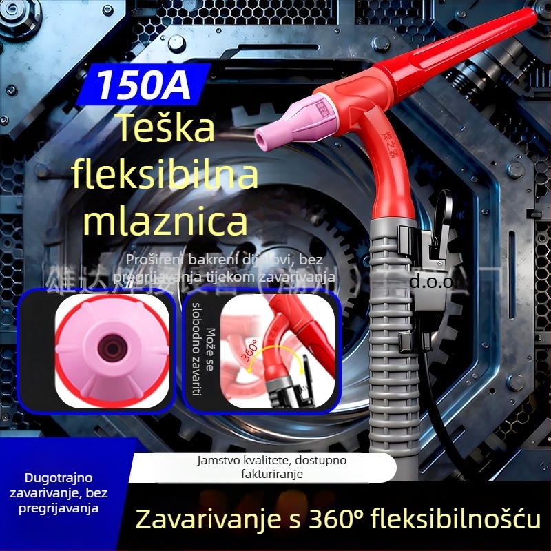 qq150A pribor za zavarivanje argonom, savitljiv, 360° rotirajuća široka glava palnika