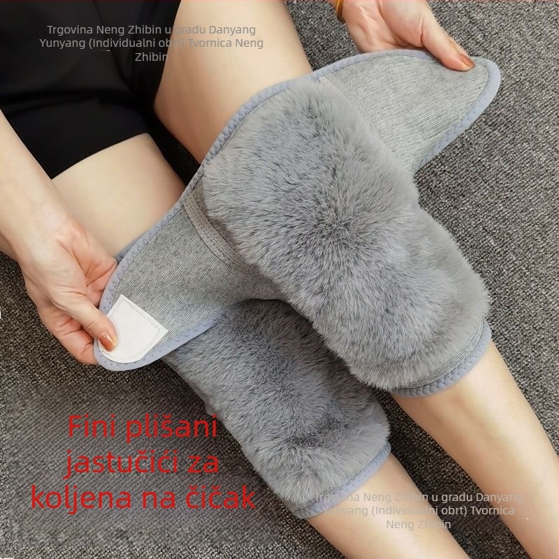Koljenasti zaštitni navlaci s Velcro zatvaračem, topli umjetni krzno ze zeka, podstavljeni fleeceom i debelom izradom, otporni na vjetar za vožnju biciklom, unisex za muškarce i žene, za odrasle