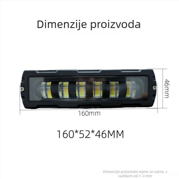 6-inčni LED spot u jednom redu, žuto-bijelo blještanje, radno svjetlo za automobile, građevinska vozila i viljuškar, dnevno svjetlo