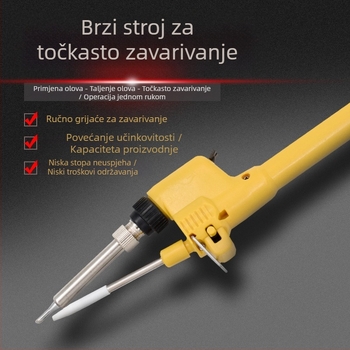 Pistol za lemljenje s ravnim držalom, ručni, 60W unutarnje grijanje za točkasto lemljenje, s visokootporna spužva za čišćenje vrha