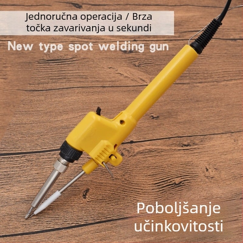 Pistol za lemljenje s ravnim držalom, ručni, 60W unutarnje grijanje za točkasto lemljenje, s visokootporna spužva za čišćenje vrha