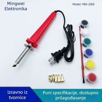 MW-206E Set za pyrography, graviranje i zavarivanje – električni lemilica s vanjskim grijanjem, 220-240V, gumena ručka, MINGWEI