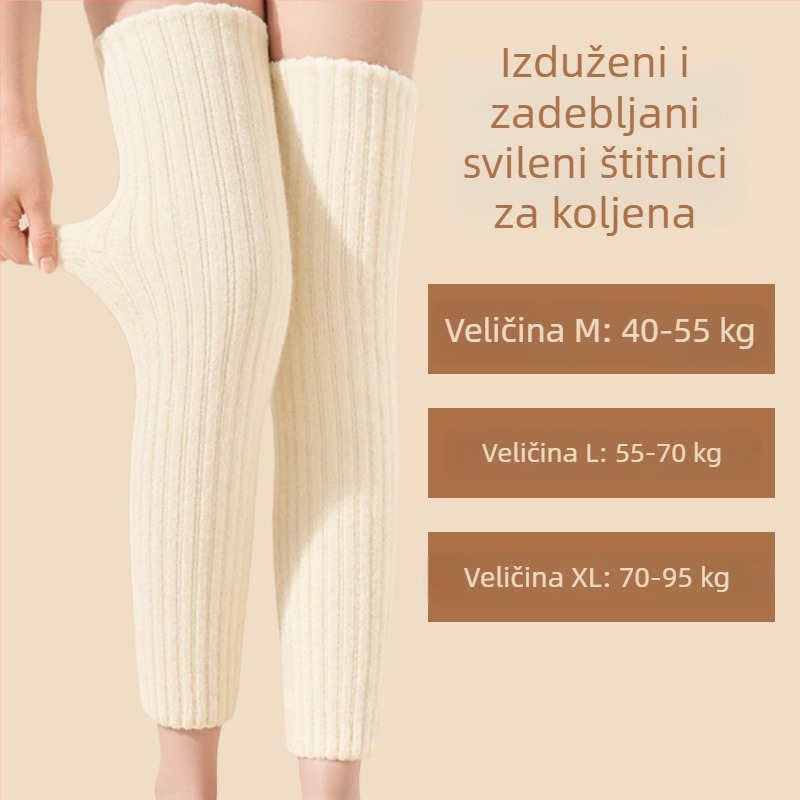 Svileno termalne navlake za koljeno za jesen i zimu, dugački cijevni dizajn koljena, za odrasle