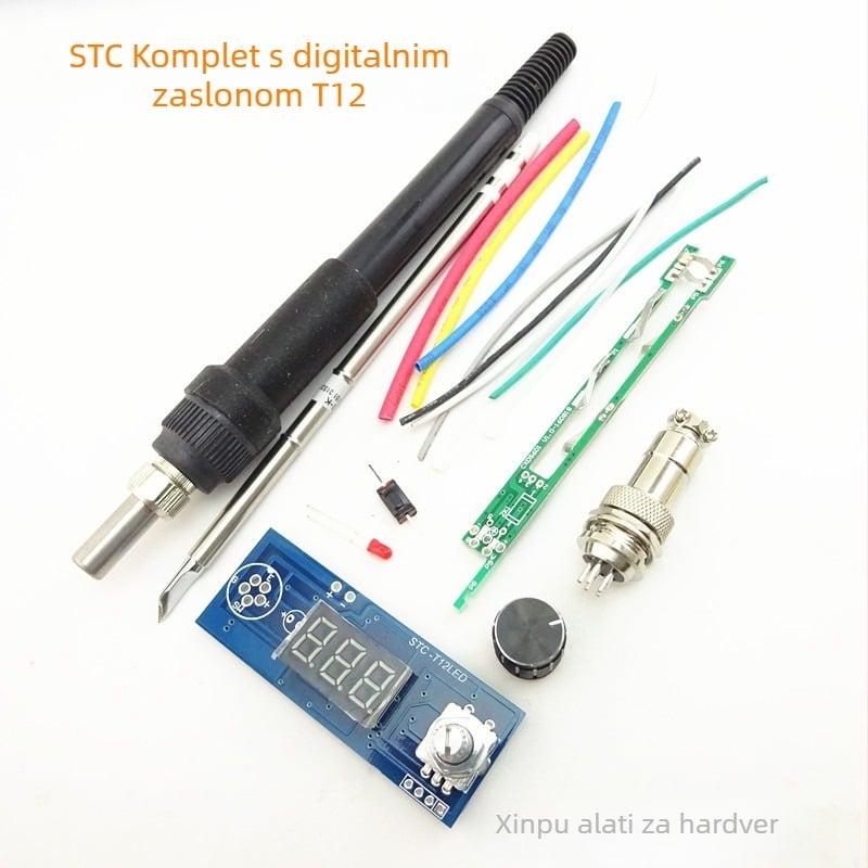 SANDLW T12 stanica za lemljenje s digitalnim zaslonom – DIY komplet za lemljenje, 12–24V DC za električno zavarivanje