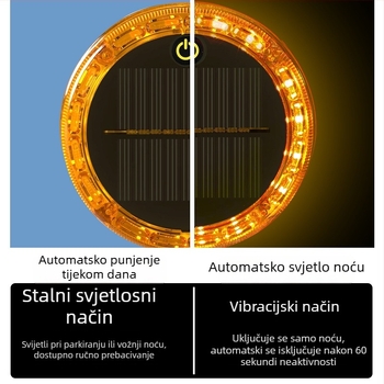Solano upozoravajuće strob svjetlo za vozila – stražnje LED svjetlo bez ožičenja, široki pokazivač; Model: Solar warning strobe light; Primjenjivi modeli: Svi modeli; Proizvodni kod: 723045834