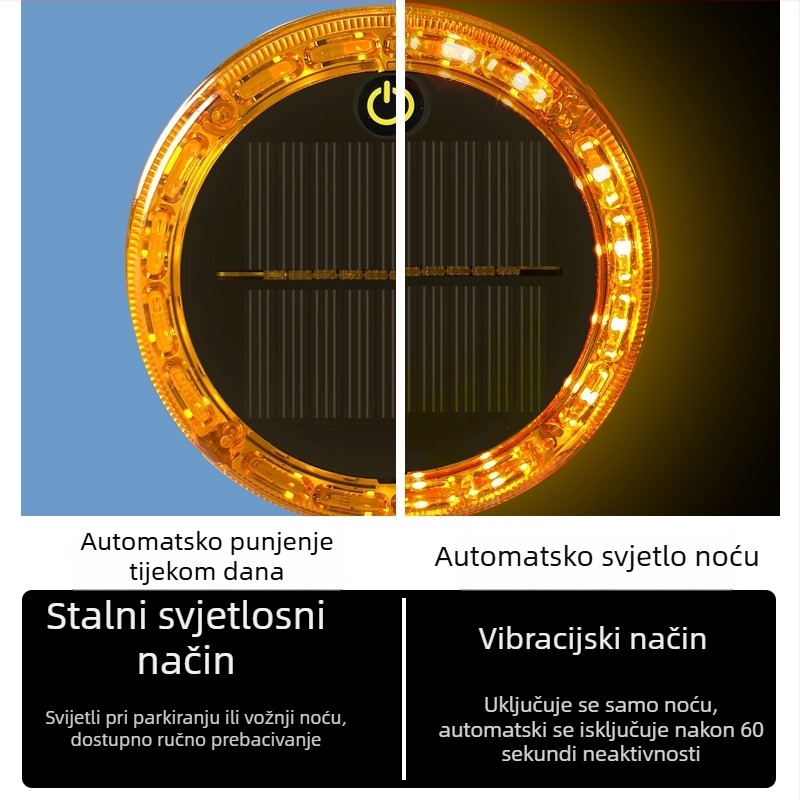 Solano upozoravajuće strob svjetlo za vozila – stražnje LED svjetlo bez ožičenja, široki pokazivač; Model: Solar warning strobe light; Primjenjivi modeli: Svi modeli; Proizvodni kod: 723045834