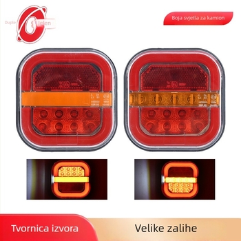 Zadnja svjetla automobila, četvrtasta hamburger svjetiljka, 12/24V, za kamione
