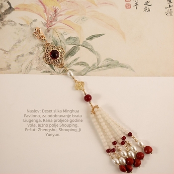 Broš u novokineskom stilu, u obliku kapljice, umjetnički retro, s inlayom, miješanim materijalima, za dekoraciju i poklon ženama