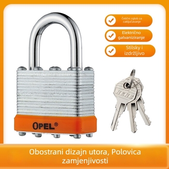 OPEL kućni lokot s željeznim tijelom i bakrenim cilindrom, model QC, otporan na prašinu, za skladišta, ormariće, prtljagu i gradilišta