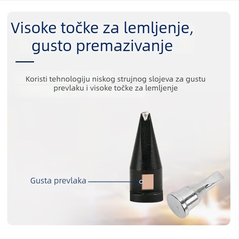 Wilo bakrena spajalna bez olova vrh za strojeve/stanice za spajanje, okrugli vrh, oblike mlaznica D/PC/DV1/DV2, Ø8 promjer, temperatura do 300°C