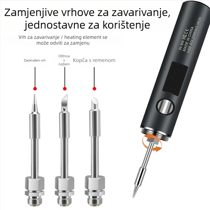 Deer Fairy digitalni zaslon, podesiva temperatura, bežično punjenje, prijenosno električno lemilo, za kućnu upotrebu, pogodno za manje popravke