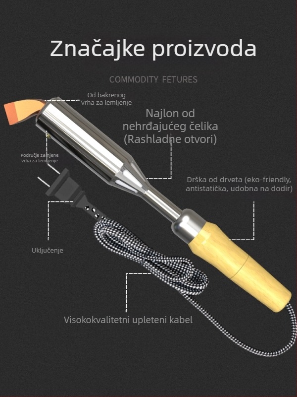 Set za lemljenje s drvenom drškom, visokog kapaciteta, konstantnom temperaturom, industrijske klase alat za elektroničke popravke