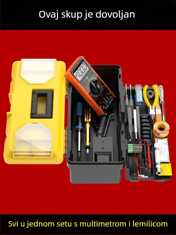 Profesionalni set za elektroničke popravke: multimetar i lemilica u kutiji alata s konstantnom temperaturom, za kućnu i studentsku upotrebu