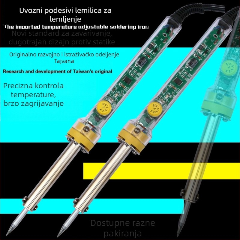 Set električne lemilice s podesivom temperaturom, 60W, vanjsko grijanje, inteligentna konstantna temperatura za kućne popravke