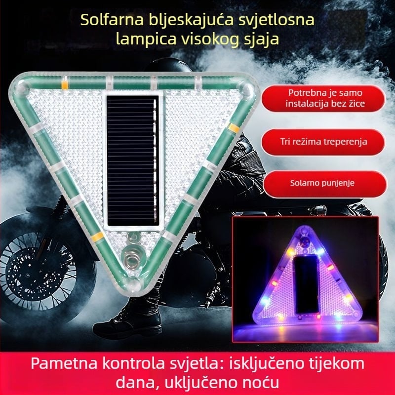 Automobilsko solarno upozoravajuće svjetlo za sprječavanje zadnjeg sudara, visoko-intenzivna svjetlost, snažan magnet, napajanje (Bez brenda; Kompatibilno s drugim modelima; Podrška od originalne tvornice)