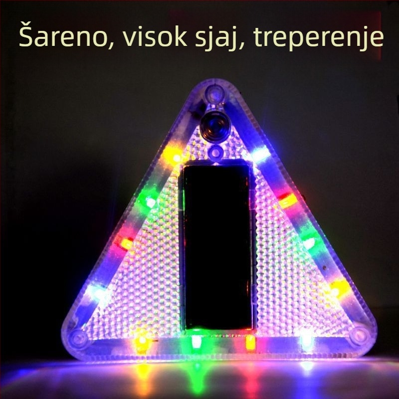 Automobilsko solarno upozoravajuće svjetlo za sprječavanje zadnjeg sudara, visoko-intenzivna svjetlost, snažan magnet, napajanje (Bez brenda; Kompatibilno s drugim modelima; Podrška od originalne tvornice)