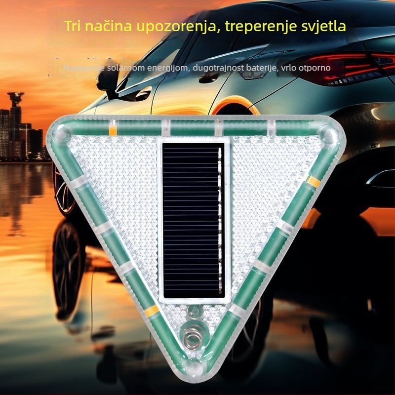 Automobilsko solarno upozoravajuće svjetlo za sprječavanje zadnjeg sudara, visoko-intenzivna svjetlost, snažan magnet, napajanje (Bez brenda; Kompatibilno s drugim modelima; Podrška od originalne tvornice)