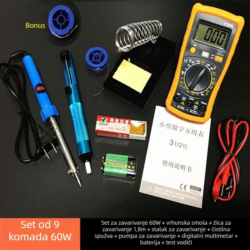 Set za lemljenje s digitalnim zaslonom i multimetrom, kućni alat, marka Unique