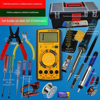 23-dijelni set: multimetar i lemilica s podesivom temperaturom za kućne popravke elektronike