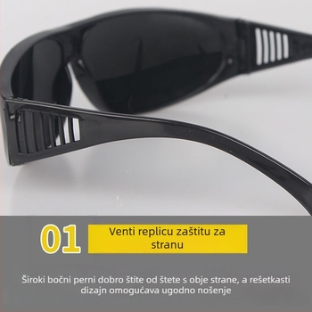 Zavarivačke naočale – staklene leće, debljina 1.0 mm; zaštita od odbljeska pri zavarivanju, odbljesak argonskog luka i dodatna zaštita pri zavarivanju.