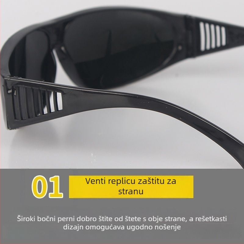 Zavarivačke naočale – staklene leće, debljina 1.0 mm; zaštita od odbljeska pri zavarivanju, odbljesak argonskog luka i dodatna zaštita pri zavarivanju.