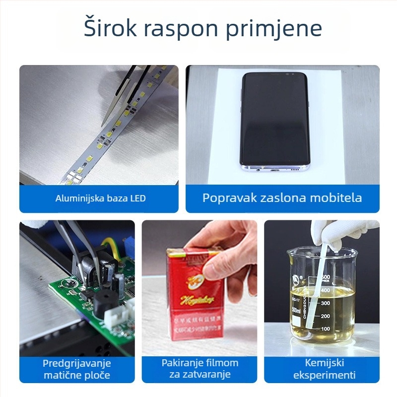 Električna ploča za grijanje s konstantnom temperaturom, 200×200 mm, 6061 aluminij, model JF-956A, 1000 W, za grijanje, predgrijavanje i zavarivanje LED dioda