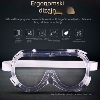 Zaštitne naočale za zavarivanje, elastična traka, PVC+PC konstrukcija, HD prijenos, prašno i otporno na udarce (Model: četverostruke naočale; Materijal: PVC+PC; Traka: elastična; Prijenos: HD; Funkcije: prašina i udarci)