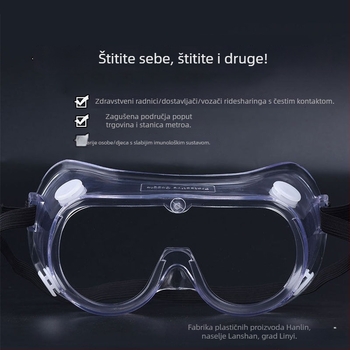 Zaštitne naočale za zavarivanje, elastična traka, PVC+PC konstrukcija, HD prijenos, prašno i otporno na udarce (Model: četverostruke naočale; Materijal: PVC+PC; Traka: elastična; Prijenos: HD; Funkcije: prašina i udarci)