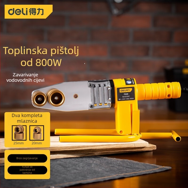 Električni stroj za spajanje toplim zavarivanjem s konstantnom temperaturom za PPR cijevi, dvostruke glave 20/25, 800W, 220V, model DL82032C