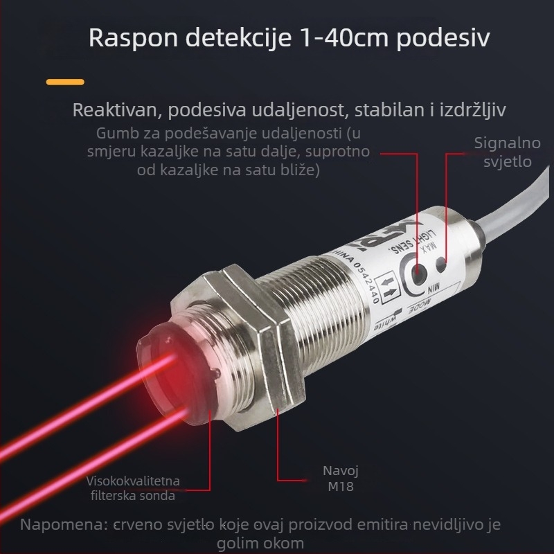 CDD-11N fotoelektrični prekidač, CDD-40N, 11P, 80N, M18 difuzno-refleksni fotoelektrični senzor