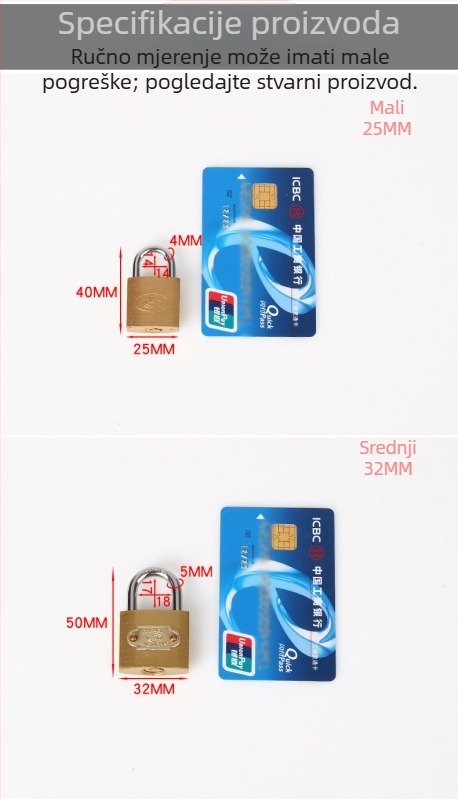 Kućni katanc, željezno tijelo, pocinčana površina, debeli dizajn, vodootporan i čvrst; modeli 20/25/32/38/50/63/75; pogodan za vrata prostorija, metalne i drvene vrata, ormariće i prtljagu