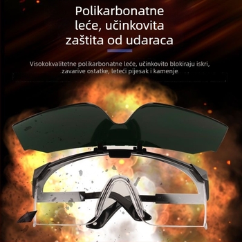 Zaštitne naočale za zavarivanje s antiodblještavanjem i UV zaštitom, prozirne leće, zaštita očiju, otporne na udarce