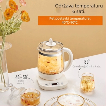 Supor zdravstveni lonac za kućnu upotrebu sa staklenim unutrašnjim spremnikom, model SW-15YJ33, kapacitet 1–1,5 L, 220V, 500–1000W