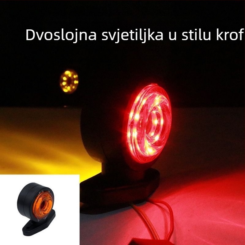 Kamionsko LED stražnje svjetlo s dvostrukim konturama, 12-24V, 5000 lm, ABS+PC