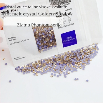 Šampanjasto-zlatna plesna haljina s kristalima, DIY ukrašavanje