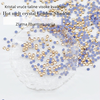 Šampanjasto-zlatna plesna haljina s kristalima, DIY ukrašavanje