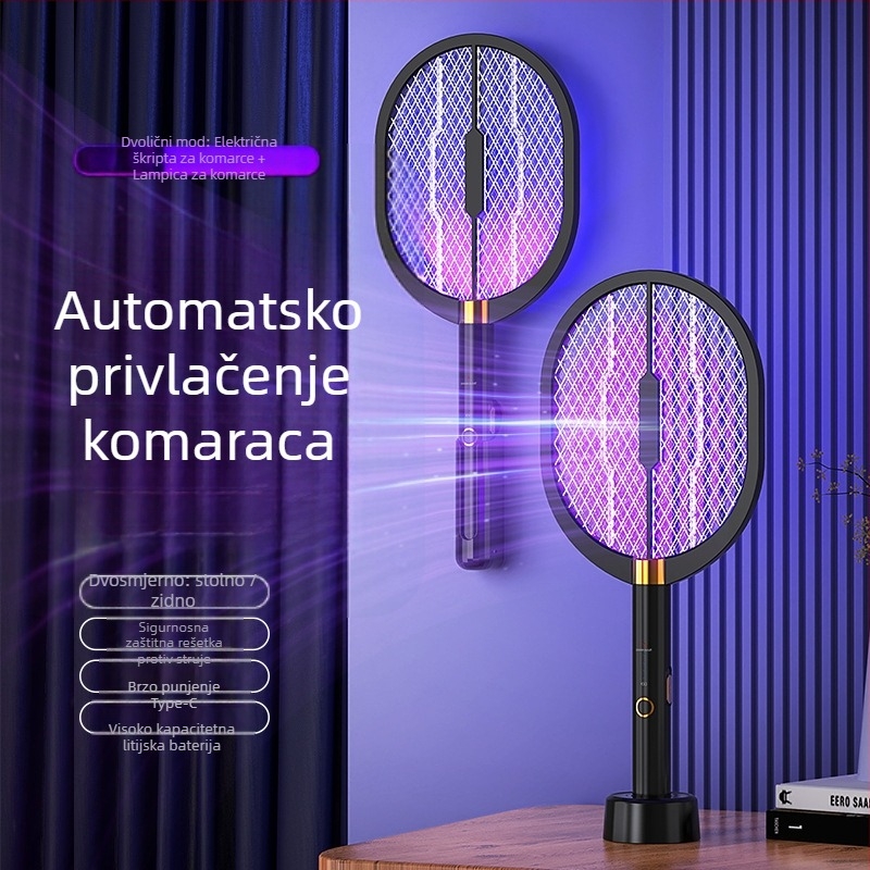 Kailiya USB fotokatalizator ubijač komaraca – 2-u-1 lampica i električna mreža, ugrađena baterija 801–1000 mAh, pokrivenost do 10 m², punjenje 1–3 h