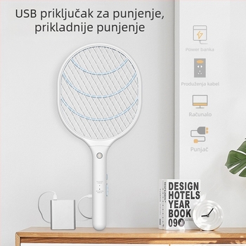 Električna mrežica protiv komaraca – lagana i izdržljiva; ugrađena baterija 501–800 mAh; LED svjetlo; domet 11–20 m²; punjenje 5–8 sati