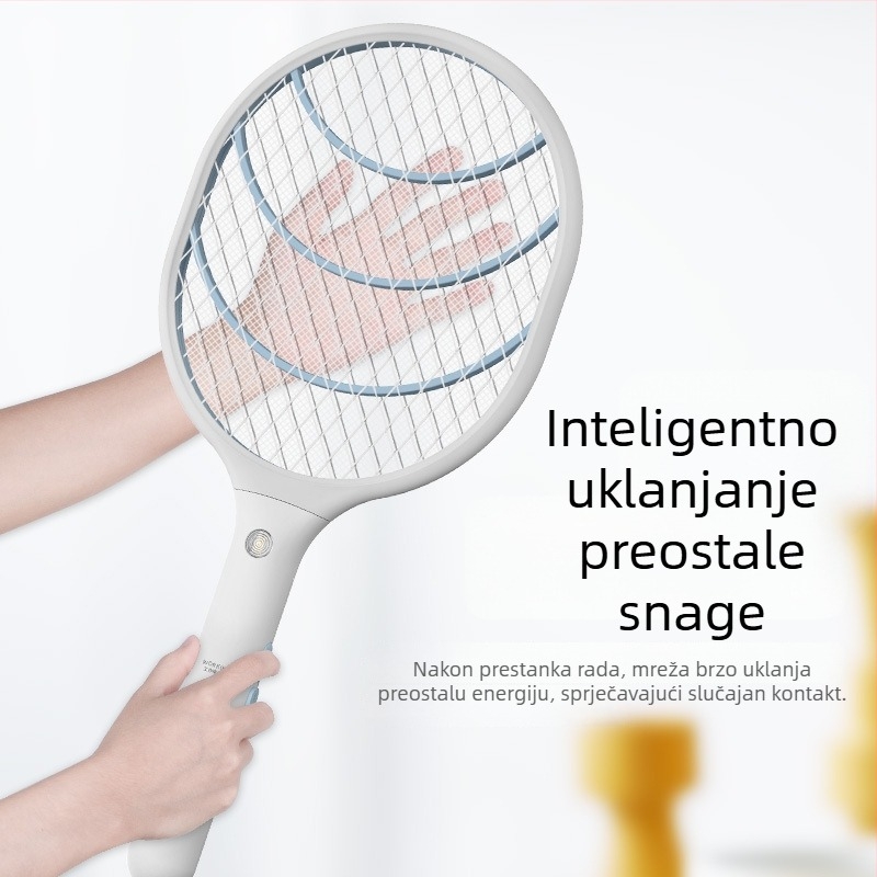 Električna mrežica protiv komaraca – lagana i izdržljiva; ugrađena baterija 501–800 mAh; LED svjetlo; domet 11–20 m²; punjenje 5–8 sati