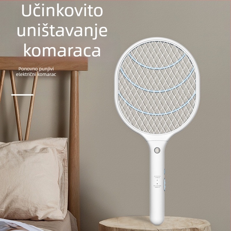 Električna mrežica protiv komaraca – lagana i izdržljiva; ugrađena baterija 501–800 mAh; LED svjetlo; domet 11–20 m²; punjenje 5–8 sati