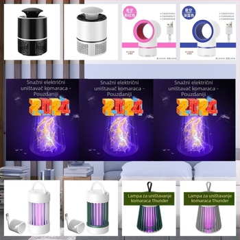 Zamka za komarce s LED svjetlom, ugrađena baterija 8–12 sati, aromaterapija/repelan – za uzorke