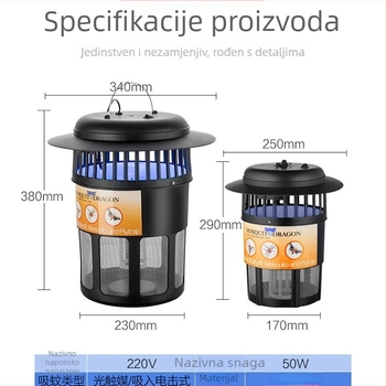 Mo Ye Električna lampica za ubijanje komaraca sa šok udarom, za vanjsku i unutarnju upotrebu | Lov svjetlosnih valova + električni šok | Pogodno za površine 61 m² i više