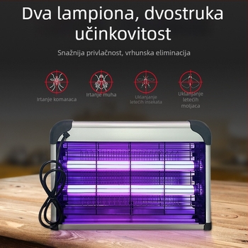 LED unutarnja lampa za ubijanje komaraca s električnim šokom i svjetlosnom zamkom | područje pokrivenosti 41-60 m² | vanjska mreža od nikla-zinka-željeza