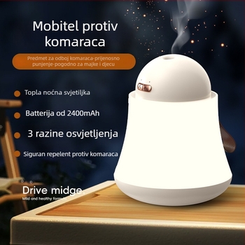 Električni uređaj za odbijanje komaraca HM001, LED svjetlo, ugrađena baterija 2001–2500 mAh, pokrivenost 11–20㎡, trajanje baterije 6–8 sati