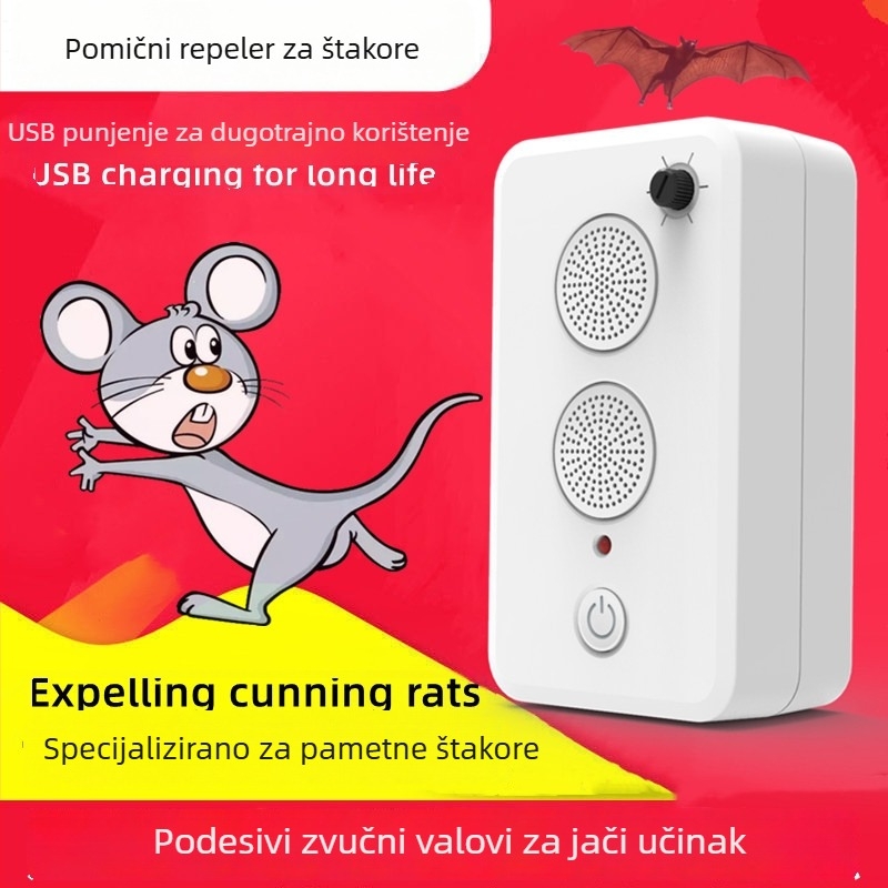 Prijenosni ultrazvučni repelent za miševe, s mogućnošću punjenja, za kućnu upotrebu