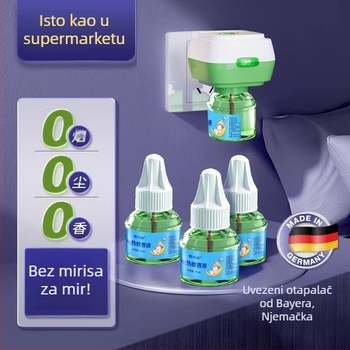 Tekući repelent protiv komaraca za bebe i obitelj – bez mirisa, siguran za trudnice; za kućne električne uređaje protiv komaraca. Model: boca; Pesticidni registracijski broj WP20180059; Toksicitet: mikrotoksičan