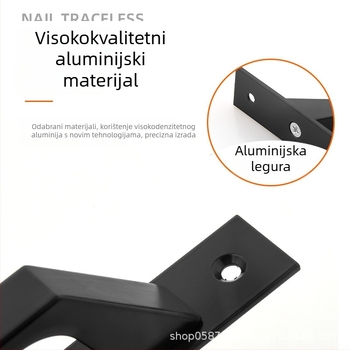 Ručka za klizna vrata od aluminijske legure, površinski montirana, za drvena vrata, prozore i staklena vrata, moderni minimalistički stil