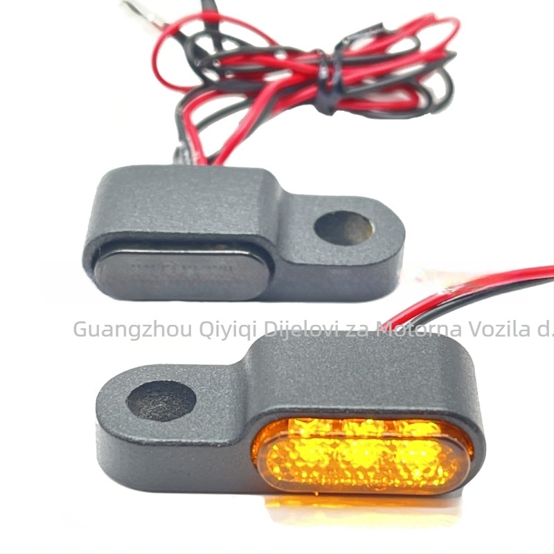 Retro LED pokazivač za upravljač za 12V motocikle i električna vozila, model QYQ-3009, LED 0.18W, tijelo od aluminijske legure