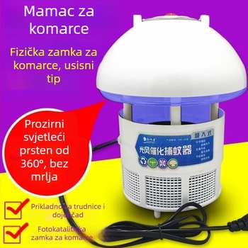 Listener USB lampa za ubijanje komaraca za kućnu upotrebu – potpuno automatska klopka za spavaću sobu s usisavanjem hvatanjem i svjetlosnim zaslonom, LED svjetlo, pogodno za prostore preko 61 m², bez baterije, 1 godina jamstva