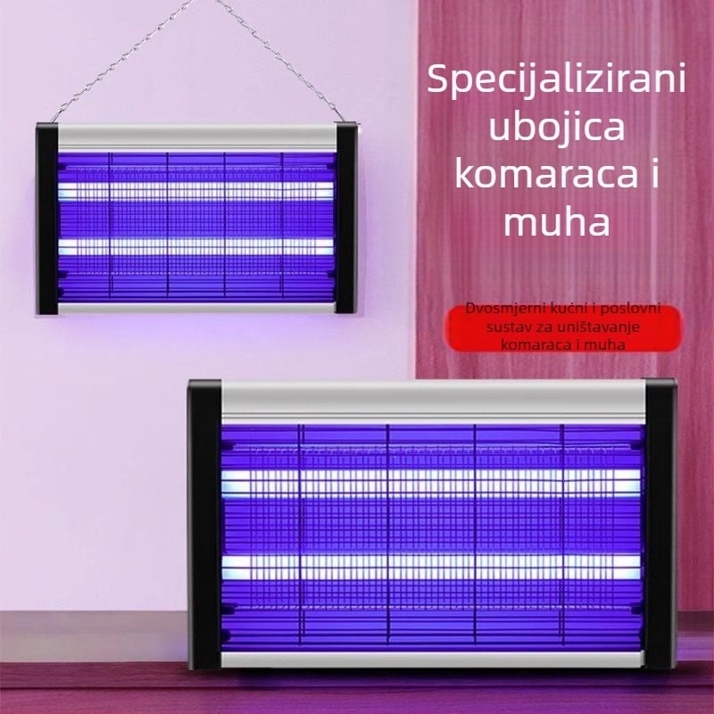 Električna lampa za ubijanje komaraca i muha – za restorane, hotele i trgovinske prostore | LED svjetlo | pokriva do 10 m² | električni šok za ubijanje | funkcija tajmera | bez ugrađene baterije
